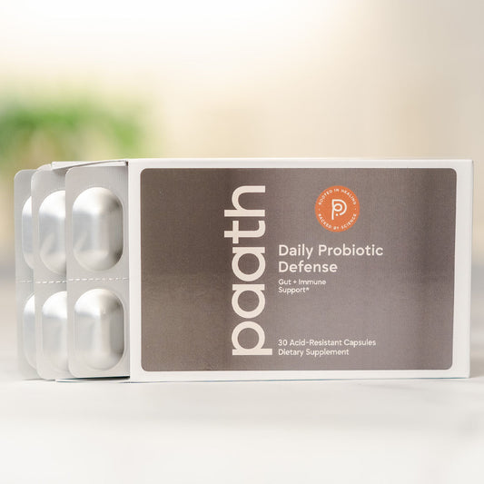 Paath Daily Probiotic Defense packaging on a white background